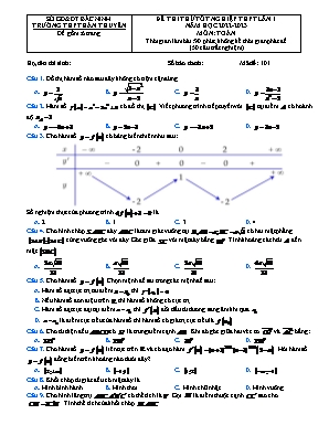 Đề thi thử Tốt nghiệp THPT môn Toán (Lần 1) - Năm học 2022-2023 - Trường THPT Hàn Thuyên (Có đáp án)